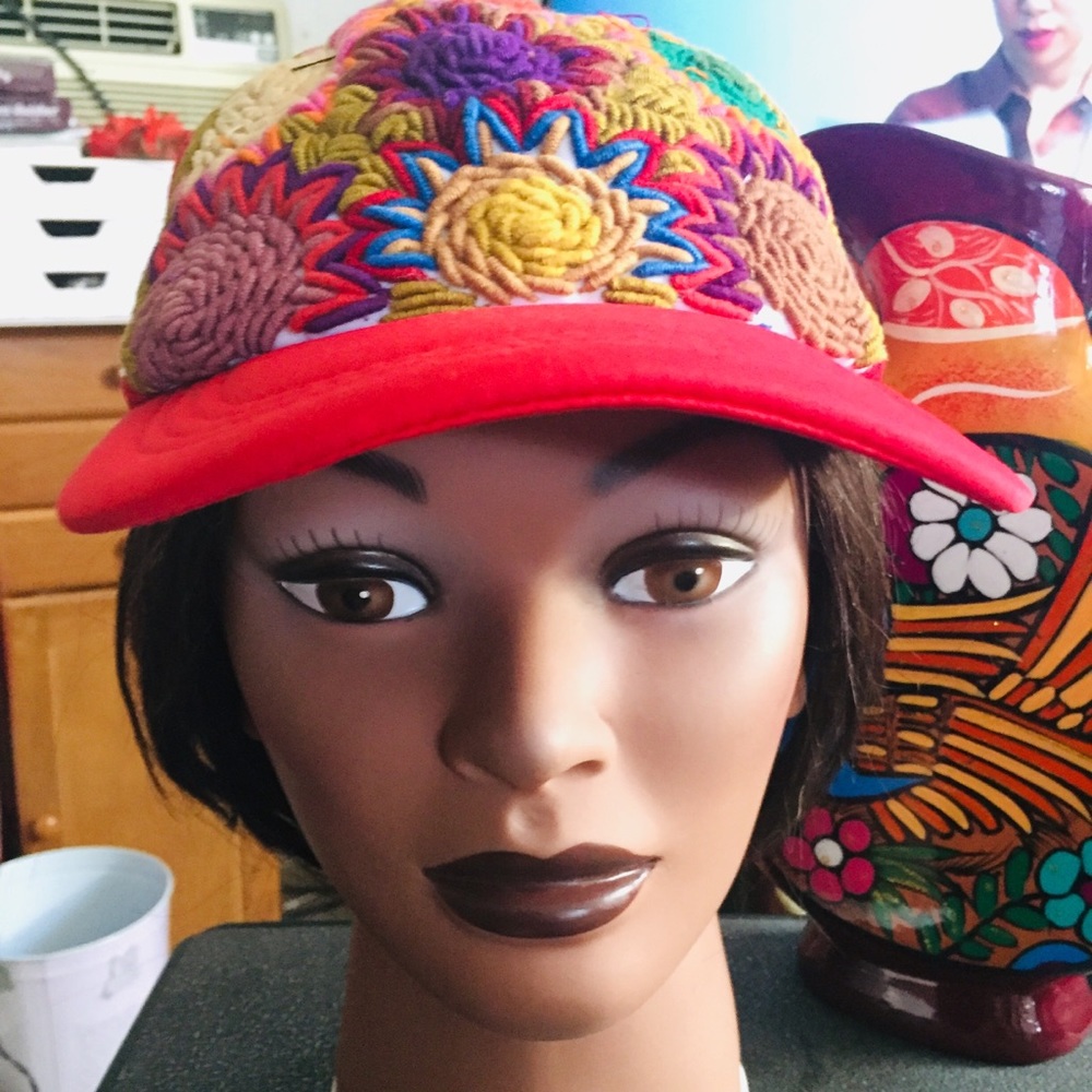 “Authentic Mexican” handmade embroidered cap!